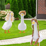 TAKEALOOKO 3 Pcs Porch Goose Wigs with Hair Clips - Cute Goose Outfits Braid Wig Accessories Garden Geese Statue for Funny Lawn Outdoor Patio Yard Goosey Decoration