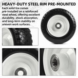 AR-PRO (2-Pack) 12" Flat-Free Solid Tire and Wheel, with 3-3/4" Centered Hub & 1" Bore, Fits 25mm Axle Shaft, Replacement Heavy-Duty Trailer Dolly & Utility Cart Wheel Set