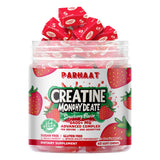 Creatine Monohydrate Chews Complex 6400mg for Men & Women -Advanced Formula W/L-Taurine + Vitamin B12, Sugar Free Chewable Supplement,60 Strawberry Softchews