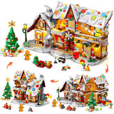 3 Style Christmas Gingerbread House Building Set with Lights - 2025 Christmas Castle Village Building Block Toy with Santa Claus Xmas Tree Train Gifts for Adults Kids Girls Boys Ages 6+ (1477PCS)