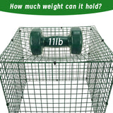 Plant Protectors from Animals - DIY Reusable Plant Cages for Outdoor Plants, Square Mesh Plant Covers Kits, 12"x12" Panels (6/18/30 Pcs) (18, Dark Green)
