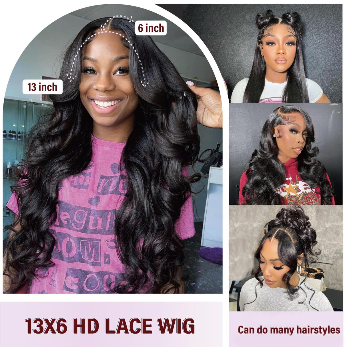 Human Hair Wig 13x6 Body Wave Lace Front Wigs Human Hair Pre Plucked 200 Density HD Transparent Lace Frontal Glueless Human Hair Wigs for Women Bleached Knots with Baby Hair 26inch