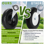 Pontuss Upgraded 16" Flat Free Wheelbarrow Wheels and Tires