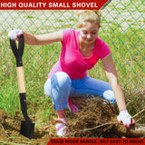 28-Inch Mini Garden Shovel with D-Grip Handle, Kids Small Shovel, Alloy Steel Head & Wooden Shaft for Car Emergency, Beach, Planting & Light Snow Duty