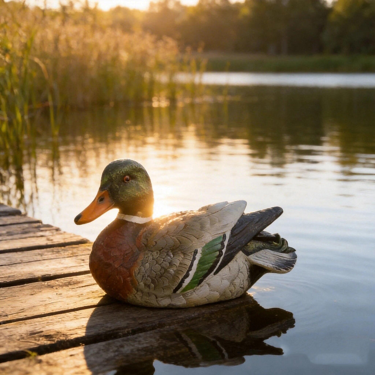 PTAHAN Mallard Duck Decor Single Outdoor Statue-Realistic Resin Floating Mallard Duck, Waterproof for Pond, Garden, Patio, Pool, Backyard Lawn Ornament. Also Great As Cake Topper.