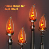 Hompavo Upgraded Flame Light Bulbs, E12 Candelabra Small Base, Clear Glass Flickering Fire Bulb for Halloween Christmas Party Porch Indoor & Outdoor Home Decoration, 10 Pack