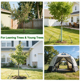 Fuuner Tree Stakes and Supports Kit, 3 Pack Spiral Tree Stakes with Straps & Turnbuckles, Tree Support Stakes for Leaning Trees and Young Trees