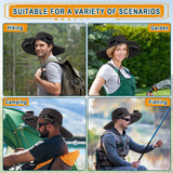 Solar Fan Hat for Men & Women, Wide Edge Outdoor Sun Hat with 2 Built-in Fans, UPF 50+ Waterproof Outdoor Hiking Camping Fishing Hat, 3 Speed Adjustable Fan Hat (Khaki)