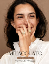 MILACOLATO 14K Gold Plated 9Pcs Fidget Ring for Women Anxiety Ring Set