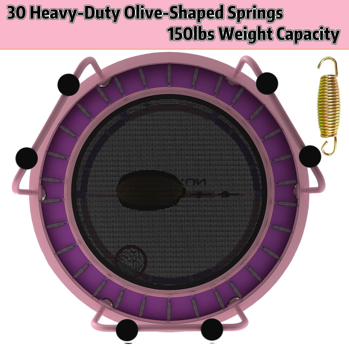 LANGXUN 60" Trampoline for Kids, 5ft Toddler Mini 6-in-1 Trampoline Indoor Outdoor with Swing, Basketball Hoop, Dart Board, Rings, Christmas Toys Birthday Gifts for Girls Boys