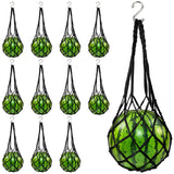 12 Pack Melon Hammock Watermelon Nets with S Hanging Hooks, Melon Cradle for Garden to Prevent Falling, Heavy Duty Watermelon Mesh Bag for Growing Cantaloupe Pumpkin in Vertical Garden (Black)