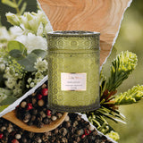 LA JOLIE MUSE Christmas Candles, Starlit Golden Fir Candle – Pine, Cedarwood, Fir Balsam | 19 oz Large Wooden Wick Candle | Natural Soy Wax | 90 Hours Clean Burn | Gift-Ready for Hosts & Gatherings