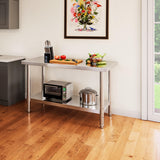 YITAHOME NSF Stainless Steel Table, 48" X 24" Work Table w/Undershelf, Heavy Duty Prep Table for Home Kitchen Commercial Restaurant Garage Warehouse Outdoor