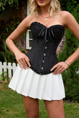 SZIVYSHI 14-Bone Overbust Corset Top - Black - Small
