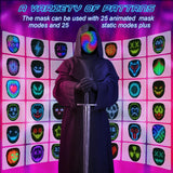 AIGLUN LED Face Transforming Mask with Gesture Control Fun - Cool stuff Halloween Cosplay and Christmas Parties