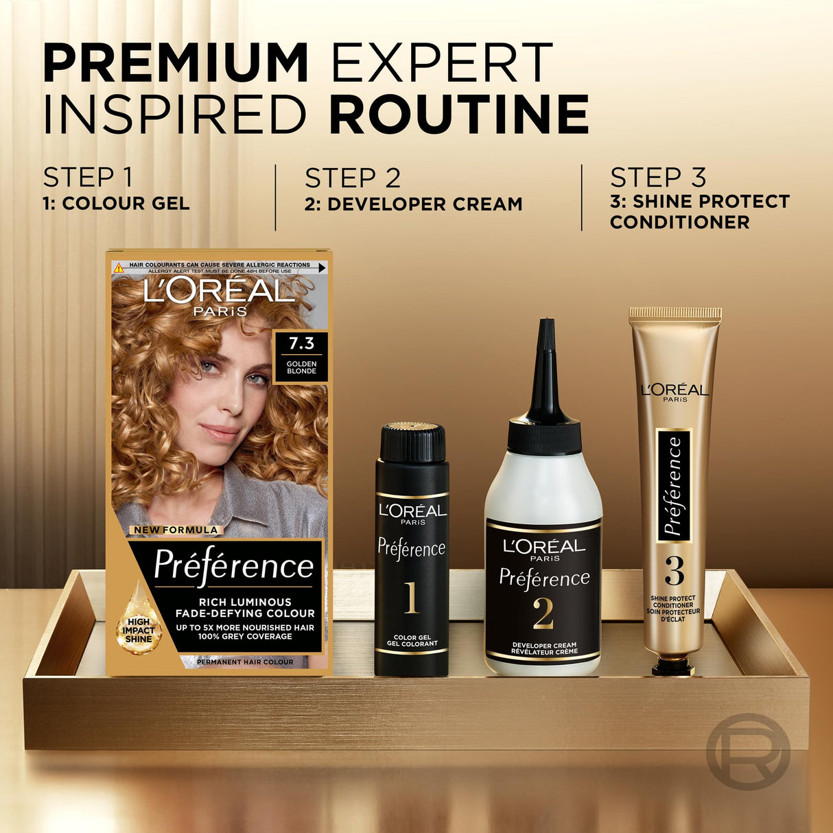 L'Oreal Paris Preference Hair Dye, Long Lasting, Luminous Permanent Hair Colour, 7.3 Florida