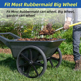 GICOOL 20" Flat Free Tire and Wheel, with 3/4" & 5/8" Bearing, 2.45" Centered Hub, Replacement Wheel For Rubbermaid Wheelbarrow, Garden Yard Cart, 2 Pcs