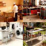 Okeyolive Stainless Steel Work Table 24 x 72 Inch, NSF Commercial Prep Table with Undershelf, Heavy Duty Food Prep Workstation