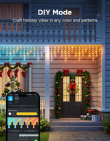 Govee Icicle Lights, Smart RGBIC Christmas Lights for Outside, 33ft with 400 LEDs Icicle Light Outdoor, IP67 Waterproof, Music Sync, Voice Control, 78+ Scene Modes for Halloween Decor