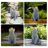 CIYSHO Dog Statue with Solar Butterfly, Cute French Bulldog Garden Statue Outdoor Decor for Outside Yard Lawn Patio Porch, Resin Garden Art Home Decorations Figurine, Dog Lovers Gifts for Women Mom