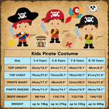 Lingway Toys Kids Pirate Costume,Pirate Dress Up 8pcs Set for Boys 5-6years