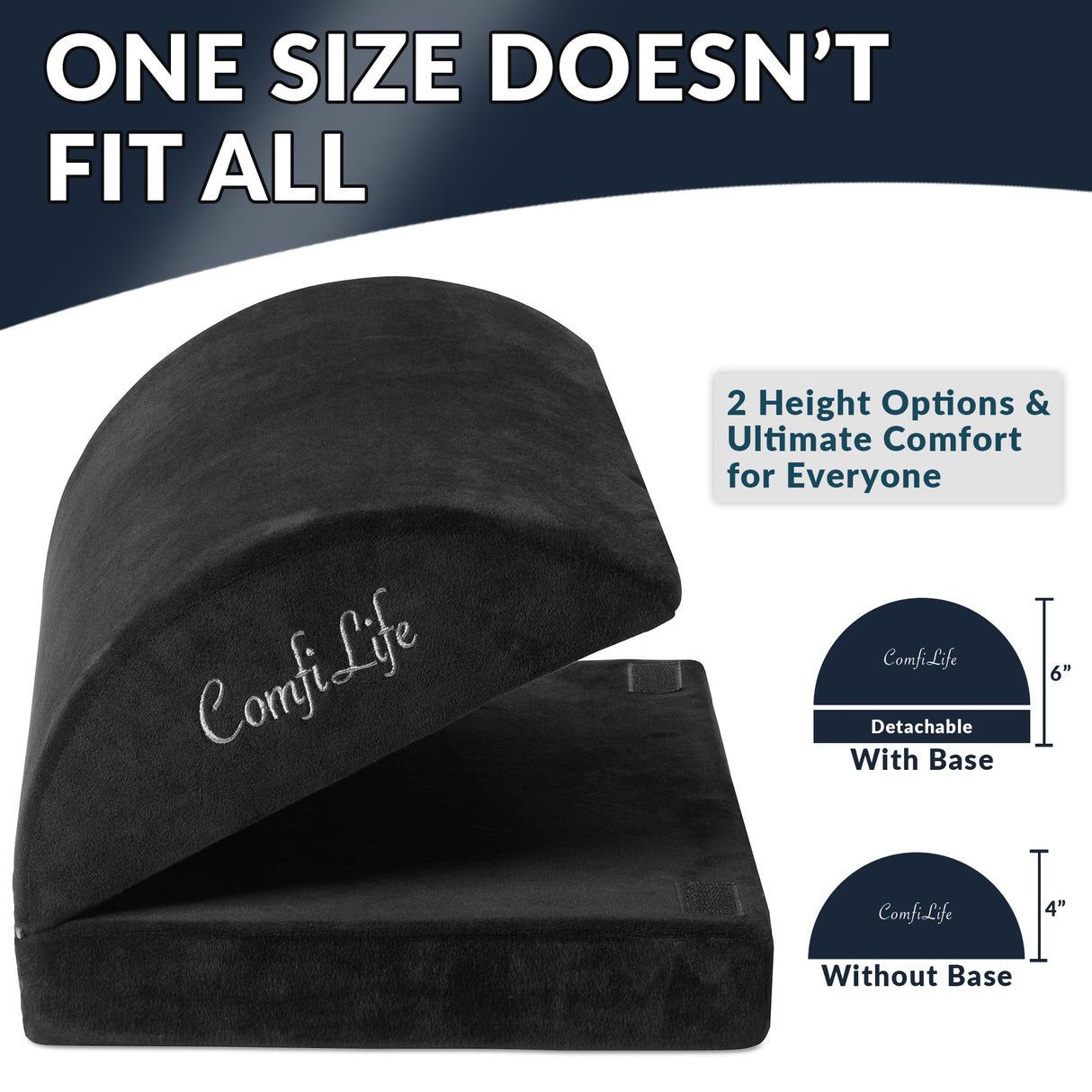 ComfiLife Foot Rest for Under Desk at Work – Adjustable Height Memory Foam Foot Stool for Under Desk, Office Chair & Gaming Chair – Ergonomic Footrest for Back & Hip Pain Relief (Black)