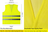 PeerBasics Safety Vests 5 Pack - Yellow Reflective High Visibility, Men Women