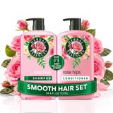 Herbal Essences Shampoo & Conditioner Set, Rose Hips - Smooth Collection, Paraben-Free, Color-Safe, Shiny Hair with Jojoba & Vitamin E, 29.2 Fl Oz Each, 2-Pack
