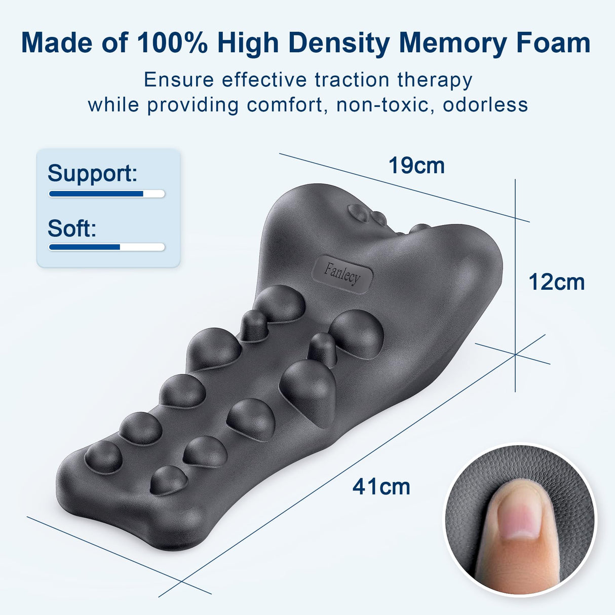 Neck and Shoulder Relaxer with Upper Back Massage Point, Cervical Traction Device Neck Stretcher for TMJ Pain Relief and Cervical Spine Alignment Chiropractic Pillow (Grey)