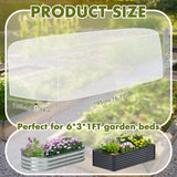 Woanger 3 Pack 6 x 3 x 2 ft Heightening Garden Netting for Raised Beds Plant Covers Garden Protection Fine Mesh Bird Netting with Drawstring for Protection Seedlings Vegetable Plant(77" x 41" x 25")