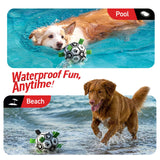 QDAN Dog Toys Dog Balls, 6 Inch Dog Soccer Ball with Straps, Herding Balls