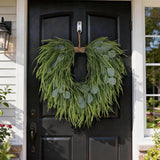 22" Artificial Eucalyptus & Saw Grass Wreath for Front Door Decor