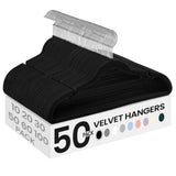 SONGMICS Velvet Hangers 50 Pack, Non-Slip Clothes Hangers, Ink Black