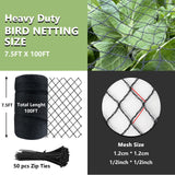 Tilvex Bird Netting 7.5x100 FT,1/2" Mesh Heavy Duty Garden Netting