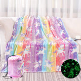LIFEYJ Glow in The Dark Blanket Unicorns Gifts for Girls, Soft Blanket 3 4 5 6 7 8 9 10 Year Old Girl Gifts, Toddler Girls Toys Age 6-8, Gifts for Girl for Christmas Birthday Gifts Presents, 50"x60"