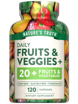 Nature's Truth Fruit and Veggies Supplement | 120 Vegetarian Capsules | 20+ Fruits & Vegetables | Vegetarian, Non-GMO, and Gluten Free Supplement