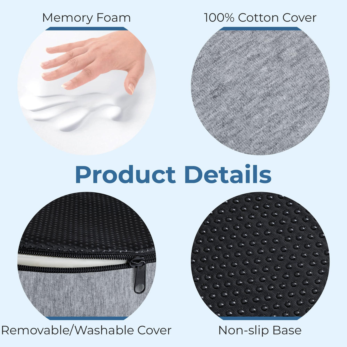 5 STARS UNITED Donut Pillow Hemorrhoid Tailbone Cushion – Large Cushion for Pain Relief – Coccyx, Prostate, Sciatica, Pelvic Floor, Pressure Sores, Pregnancy, Postpartum Recovery, Gray