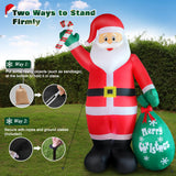 8 FT Christmas Inflatable Santa Claus with Candy and Big Gift Bag Outdoor Decor, Blow Up IP44 Weatherproof Xmas Decorations for Yard, Built-in LED Light for Gardern Lawn Indoor Winter Holiday