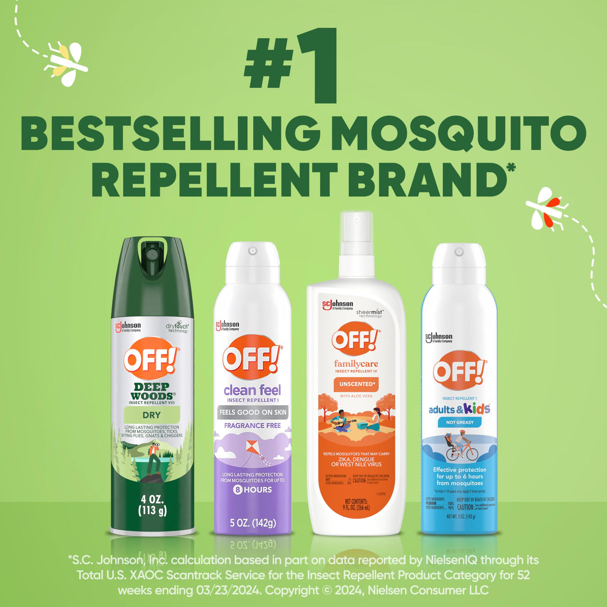 OFF! Deep Woods Insect Repellent Aerosol, Dry, Non-Greasy Formula, Bug Spray with Long Lasting Protection from Mosquitoes, 4 Oz, 4 Count