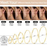 Jewlpire 14K Gold Plated Hoop Earrings for Women, Lightweight 14K Gold Plated Hoops Earring, 5mm Width Medium Hoops Earrings for Women Trendy 40 mm