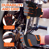 HANDLANDY Work Gloves Mens & Women, Utility Safety Mechanic Working Gloves Touch Screen, Flexible Breathable Yard Work Gloves (Small, Orange)
