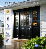 Veise VE012W Built-in WiFi Fingerprint Smart Lock, App Remote Control, Compatible with Alexa & Google Assistant, Keyless Entry for Front Door, Digital Keypad Deadbolt, Auto Lock, Satin Nickel