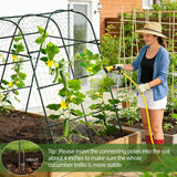 IDEA FAMILY Cucumber Trellis for Raised Bed 67" x 67" U-Frame Garden Arch Tunnel with Netting Vegetable Fruit Flower Lightweight Metal Plant Support for Climbing Plants Outdoor,Black