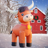 DomKom 6FT Highland Cow Inflatables Christmas Spring, Farm Ranch Blow up Animals Cute Highlander Cattle Calf, Decorations Outdoor Yard Built-in LED Lights Big Large Decor Party Lawn Holiday Outside