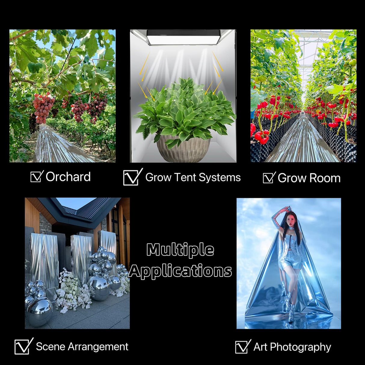 Ghguole Highly Reflective Mylar Film Roll 4FT x 30FT,2 Mil Silver,for Outdoor Indoor Grow,Room Decoration,Scene Arrangement, Art Photography