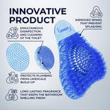 Urinal Screen Deodorizer 24 Pack - Urinal Cakes Fresh 3D Wave Anti-Splash Odor Protection Mats for Toilets in Bathroom Office Stadiums Schools - Includes Free Gloves, 8pcs Blue, Yellow, Orange