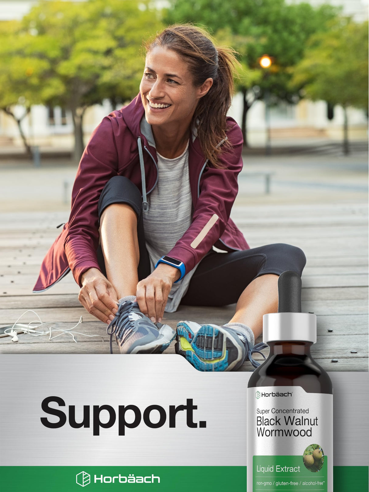 Horbäach Black Walnut Wormwood Liquid Extract | 2 fl oz | Alcohol Free Tincture | Vegetarian, Non-GMO & Gluten Free