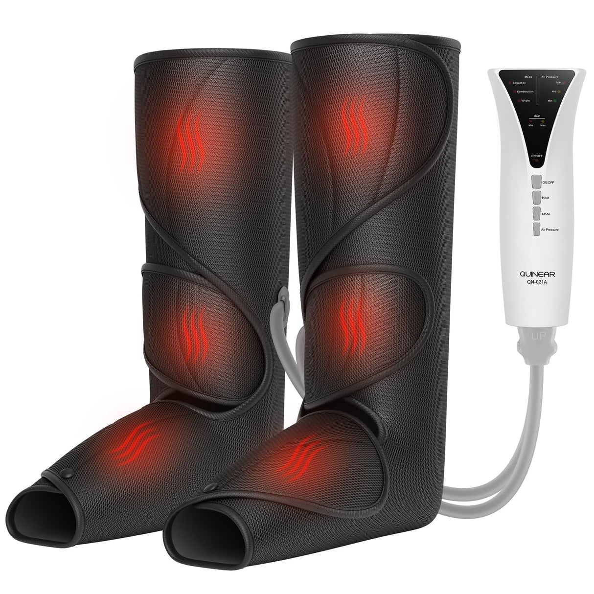 QUINEAR Leg Massager with Heat and Air Compression,Foot and Calf Massager for Circulation and Pain,Compression Boots with 3modes and 3 Intensities,Gift for Dad Mom(FSA or HSA Eligible)