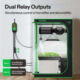 VIVOSUN Humidity Controller, 1200W Dual-Stage Outlet, Pre-Wired Digital Humidistat with Dual LED Displays for Humidifier/Dehumidifier/Fan, Ideal for Greenhouse, Grow Tent, Home-Brewing, Mushroom