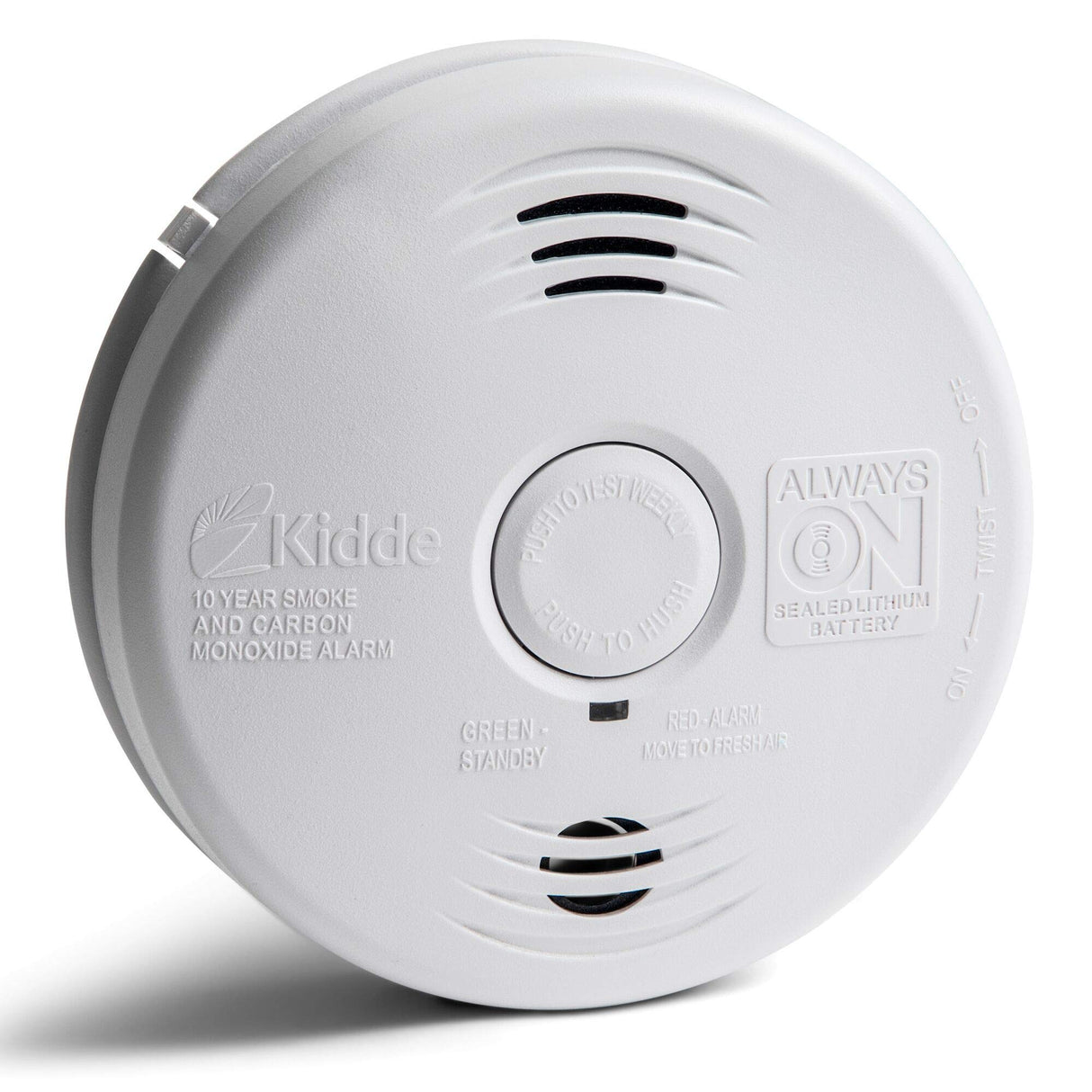 Kidde Smoke and Carbon Monoxide Detector Alarm with Voice Warning | Hardwired w/10 Year Lithium Battery Backup | Interconnectable | Model # i12010SCO, White